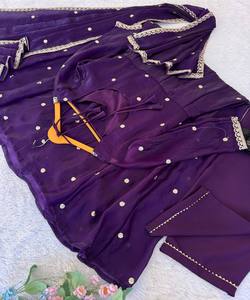 Vestido de Diseñador Fendi con Bordado de Lentejuelas Satinadas Rambo, Parte Inferior de Dupatta, Ropa de Boda, Precio al por Mayor, Prenda Étnica, Multicolor - Product Image 4