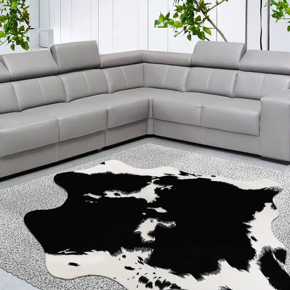 Rambut kulit sapi pada kulit sapi 100% kulit sapi murni besar Dekorasi/karpet/karpet/kulit-coklat, warna hitam dan putih