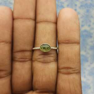 2024 Hot Selling Bohemian Designer Handmade <b>Ring</b> <b>Peridot</b> Cabochon Gemstone Set 925 Sterling Silver Twisted Oval Cut Weddings - Product Image 3