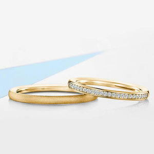 Fedi Nuziali in Oro Bianco/Giallo/Rosa 18K Placcate in Rodio con Gemme Certificate IGI, Set di Anelli con Tecnologia a Castone in Oro Giallo Principale - Product Image 2