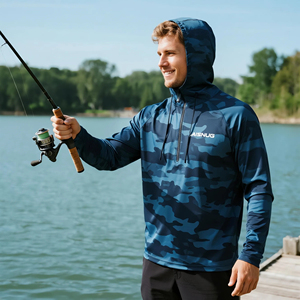 Hoodie de pêche personnalisé de haute qualité, sublimé, en spandex/polyester, unisexe, léger, UPF 50, protection UV, respirant, séchage rapide - Product Image 4