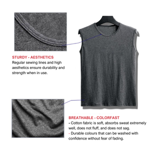 จัดส่งที่รวดเร็วเสื้อกล้าม Colorfast ผ้าฝ้าย 100% ราคาขายส่งเสื้อผ้าผู้ชายเสื้อสามรูผลิตในเวียดนาม - Product Image 5