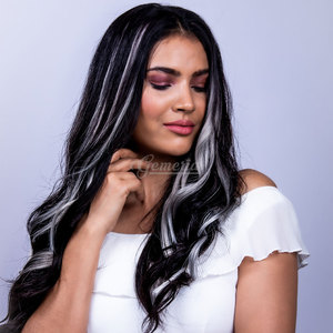 Clip coloré dans les extensions de cheveux Multi-couleurs Party Highlights Extension de cheveux longs droits colorés avec clips - Product Image 5