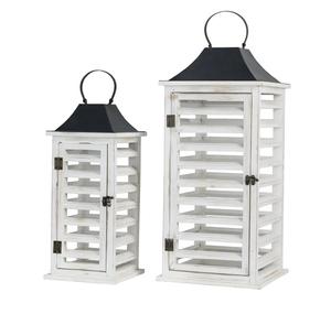 Linterna de madera hecha a mano de diseño atractivo en conjunto de 2 tamaños Venta caliente Decoración clásica para el hogar Uso Linterna de madera a precio al por mayor - Product Image 5