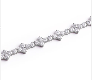 Pulsera de Diamantes: Plata de Ley 925, Oro Blanco, Estilo Vintage, Pulsera de Tenis con Diamantes - Product Image 2