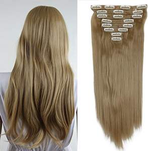 Extensions de Cheveux Humains Remy Russe Vietnamien Haute Qualité Personnalisable Clip-In Style Droit Teint Double Trame Machine - Product Image 1