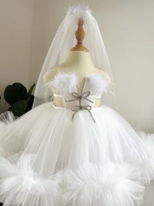 Nhung Nguyen High Quality Satin Princess Dress Detachable Long Train Customizable OEM ODM Made Vietnam for Baby Girls' Parties - Product Image 4