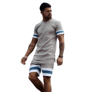 Vente en gros de survêtements pour hommes de qualité supérieure ensemble de shorts d'été ensemble de survêtement court bleu personnalisé ensemble de survêtement à la mode pour hommes - Product Image 3