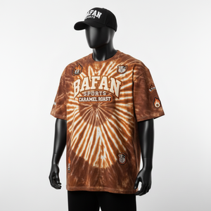 Camiseta de Hombre 100% Algodón, Camiseta con Lavado Ácido, Algodón Premium de Peso Pesado, Sensación Suave, Tinte Marrón, Parche de Bordado Personalizado con Logotipo - Product Image 4