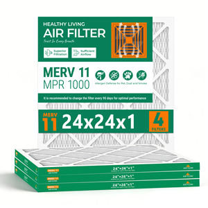 Filtre HVAC SUIXINEYI 24x24x1 MERV 11, filtre à air carré universel de remplacement pour fournaise, climatisation centrale, bloque la poussière, la fumée et les poils d'animaux - Product Image 1