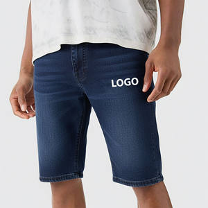Shorts en jean d'été premium pour homme, coupe slim, style urbain, éco-responsable, vêtements de travail, bleu vintage uni - Product Image 4