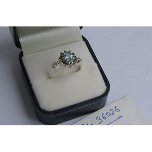 Handmade Women's Natural Sky Blue Topaz and Garnet <b>Ring</b> 925 Sterling Silver <b>Statement</b> <b>Ring</b> Everyday Wear by Shah Gems - Product Image 2