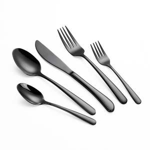 Mirror <b>Black</b> Metal Stainless Steel Flatware Set for kitchenware and restaurants use <b>cutlery</b> design Restaurant <b>Cutlery</b> Set - Product Image 1