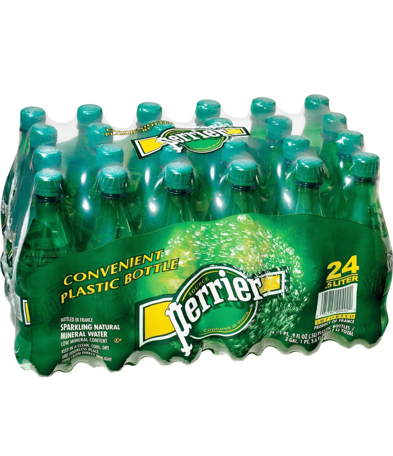 Agua mineral natural con gas Perrier, plástico portátil: 24 unidades (16,9 FL. Oz) Precio al por mayor