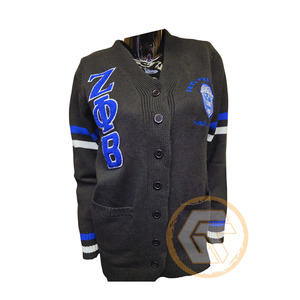 Apliques Bordados en Acrílico Personalizados de Zeta Phi Beta, Prenda Casual de Invierno para Mujer, de Alta Calidad, Transpirable, con Cuello en V - Product Image 1