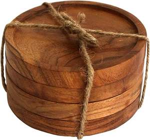 Decorative Premium <b>Wooden</b> <b>Coasters</b> With Classic Antique Designs for All Table Settings - Product Image 1