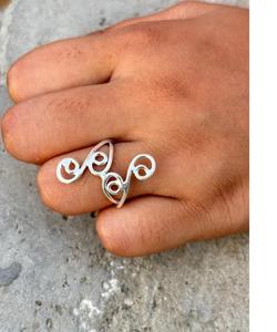 Bague tourbillon en argent Sterling faite à la main bague de déclaration de conception spirale réglable bande artistique Boho pour les femmes bijoux en argent 925 - Product Image 3