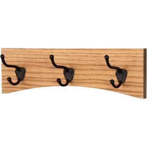 Latest Design Solid Oak Wood Wall Mounted <b>Coat</b> Rack And <b>Black</b> Metal <b>Hooks</b> Modern Home Organizer For Keys <b>Coats</b> And Hats - Product Image 6