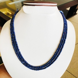 Collar de cuentas de zafiro azul de calidad AAA hecho a mano, tratado con calor Natural con brillo único, cuentas de piedra hermosas y únicas - Product Image 6