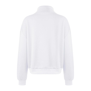 Usine en gros automne hiver chaud hauts tricotés côtelé demi fermeture éclair col haut col roulé sweat pour les femmes à manches longues - Product Image 5