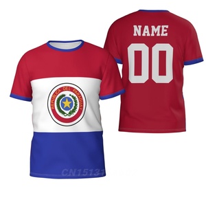 Número de nombre personalizado, Bandera de país de Paraguay, camisetas 3D, ropa, camiseta para hombres y mujeres, camisetas para fútbol, regalo para fanáticos del fútbol, tamaño de EE. UU. - Product Image 1