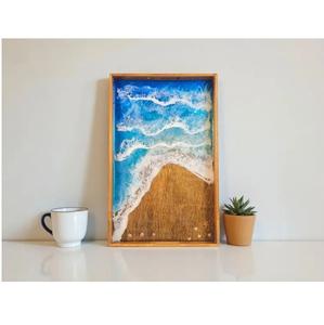 Unique Design Wood Resin <b>Tray</b> Handmade <b>Decorative</b> <b>Tray</b> for Interior Decor Styling Use Available At Discounted Price - Product Image 1