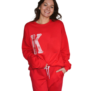 Tous les groupes personnalisés Lettres grecques Chenille Patches Alphabet grec Sweatshirts Appliqué Fraternité Sororité Lettres grecques Crew Neck - Product Image 5