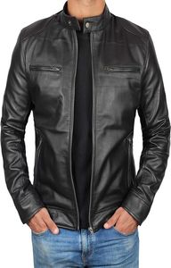 Chaqueta de cuero de manga larga para hombre más vendida en invierno negro 2024 con múltiples bolsillos Venta directa de fábrica Nuevo diseño - Product Image 3