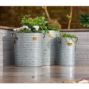 Seau à fleurs en métal galvanisé avec poignée pour la décoration intérieure et extérieure de la maison et du jardin Jardinières - Product Image 5