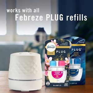 Kit de démarrage Febreze PLUG Scent Booster, Noir, Diffuseur d'huiles essentielles, Désodorisant à brancher, Dispositif de parfum continu + 2 recharges Ocean - Product Image 5