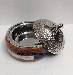 Pot chaud de service de nourriture de forme ronde en bois de qualité supérieure de conception élégante pour la maison pot de prix abordable fabricant et fournisseurs - Product Image 3