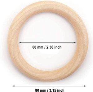 10 PCS 80mm Unfinished <b>Wooden</b> <b>Rings</b> <b>for</b> Craft Nature Solid Wood <b>Rings</b> <b>for</b> DIY <b>Crafts</b> Without Paint Macrame <b>Wooden</b> <b>Rings</b> - Product Image 2