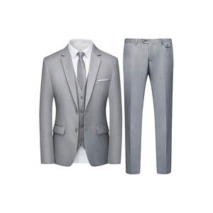 Nouveau costume pour homme, grande taille, coupe ajustée, couleur unie, respirant, double boutonnage, costume d'affaires - Product Image 5