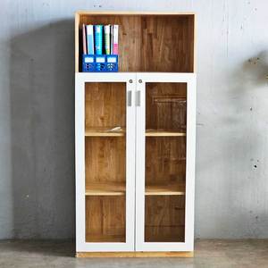 Modern 4-Tier Wooden THS68041 File Cabinet with Lockable <b>Glass</b> Door High Elasticity Rubberwood Material - Product Image 3