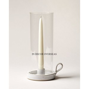 เชิงเทียนเฮอริเคนตกแต่งงานแต่งงานทำจากแก้วเคลือบทองและใส - Product Image 6