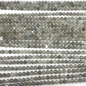 Natural labradorite Faceted Round Gemstone Beads 6MM 8MM Loose Beads for Jewelry making Beads Supplier