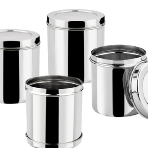 Boîtes et conteneurs de stockage en métal argenté personnalisés OEM vente chaude pour ustensiles de cuisine décoratifs fournitures en vrac pour assiettes alimentaires - Product Image 2