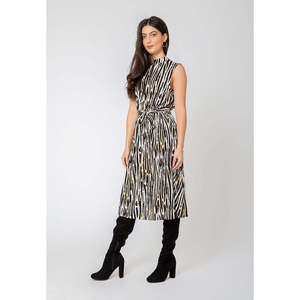 Abito Leota da donna XS senza maniche Mindy, bianco zebrato, casual, elegante, lavabile, al ginocchio, per occasioni da club - Product Image 1