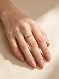 HKJA 14K Solid Gold Natural Diamond Band <b>Ring</b> Custom Fine Jewelry OEM ODM Manufacturer Moissanite <b>CZ</b> Available - Product Image 3
