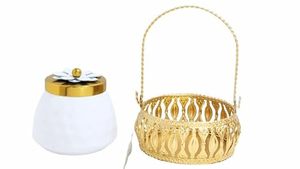 Practical Sophistication Win <b>Metal</b>-Colored Dry Fruit and Sweet <b>Storage</b> Jars with Glass Lid <b>Boxed</b> Home Decor for Kitchen <b>Storage</b> - Product Image 4