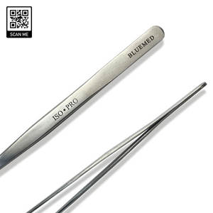 Pince à épiler pour extensions de cils Bluemed Surgical Beauty, en acier inoxydable, professionnelle, précision, pointe inclinée lisse, durable pour le volume - Product Image 6