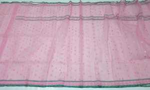 Exclusivo Deshi Dhakai Jamdani naranja Sharee calidad de exportación para mujeres JAMDANI tela azul rojo verde dorado de Bangladesh - Product Image 3