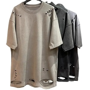 T-shirt vintage d'été personnalisé pour hommes 100% coton épais coupe ample nouveau design surdimensionné avec impression numérique solide - Product Image 5
