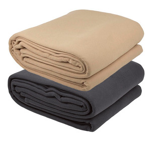 Avior Tan 66x90 pulgadas tejido corrección polar manta suave cálido poliéster/algodón 2,1 LBS cubierta acogedora ignífuga portátil para - Product Image 1