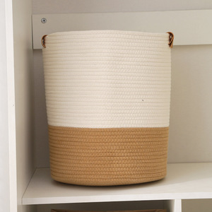 <span class=keywords><strong>Panier</strong></span> de rangement en corde de coton tissé, vente en gros, articles divers, linge, <span class=keywords><strong>panier</strong></span> à vêtements - Product Image 3
