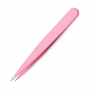 Pink Eyebrow Tweezers Stainless Steel <b>Pointed</b> Tip Precision Hair <b>Removal</b> Fine Tip Anti Slip - Product Image 1