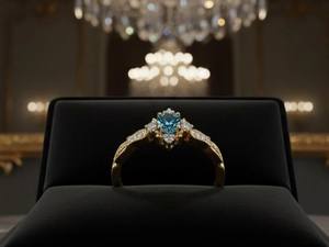 แหวนเงินแท้ 925 ประดับเพทายสีน้ำเงิน พร้อมหินตกแต่งสีขาว ดีไซน์หรูหราสำหรับสุภาพสตรี ขายส่งแหวนพลอย - Product Image 3