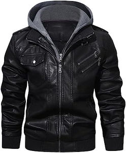 Veste en cuir de vachette/mouton de qualité supérieure pour homme Veste de moto en cuir de vachette véritable Veste de course d'hiver RTS - Product Image 1