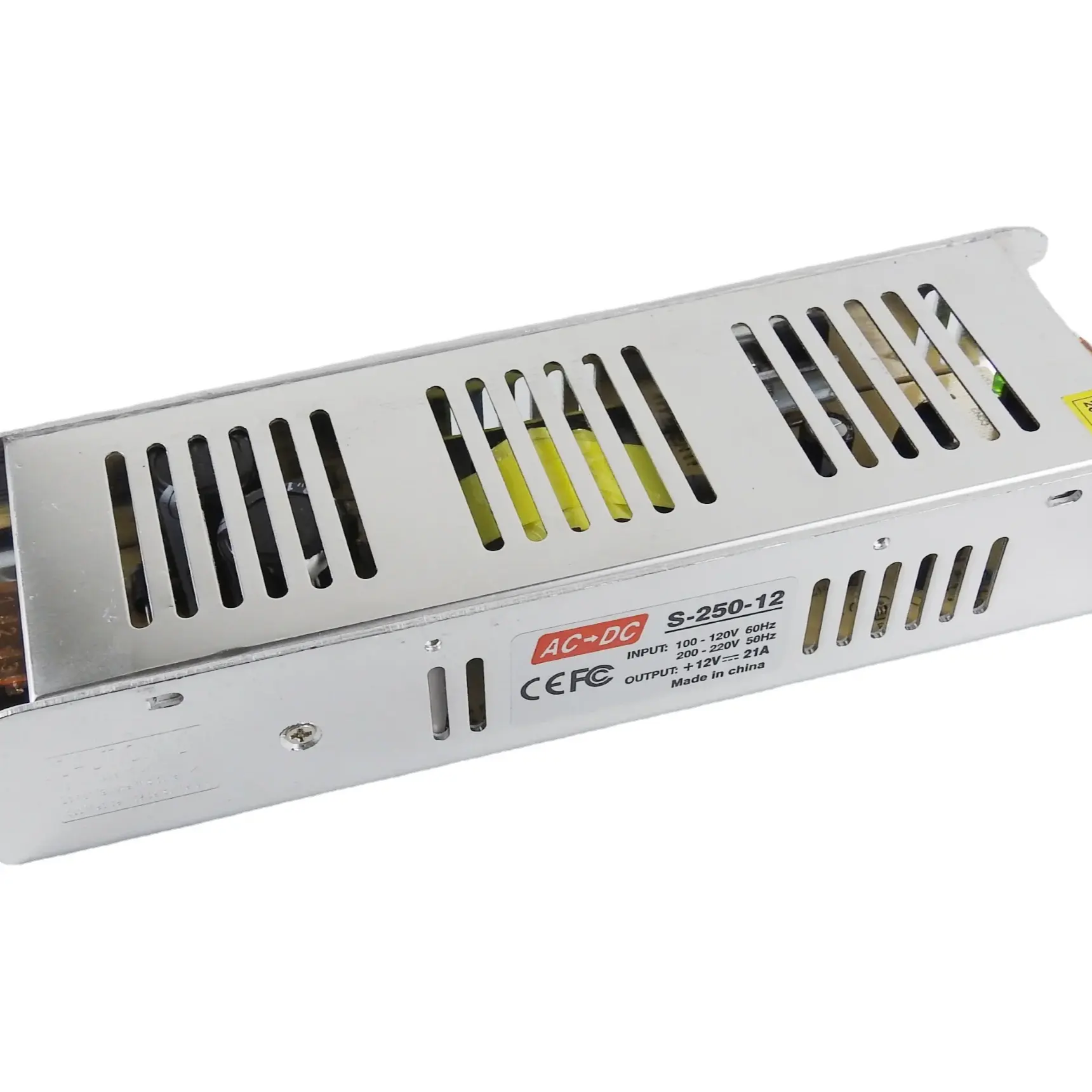 Vendita calda 12V 250W potenza di commutazione 60W 80W 100W 120W 150W 200W 250W 360W 400w Slim Strip LED alimentatore