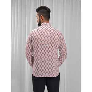 Men's Casual Cotton Printed Full Sleeves <b>Shirt</b> 100% Cotton Stand Collar Floral <b>Patchwork</b> Pattern ODM Poplin Oxford Options - Product Image 3